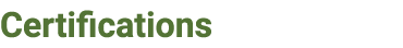 Certifications