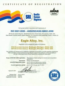 Eagle Alloy ISO 9001:2008 Certificate
