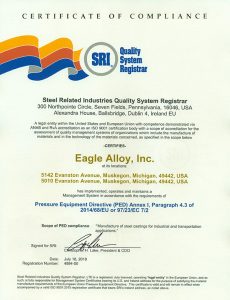 Eagle Alloy PED Certification