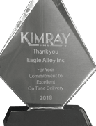 Kimray on-time delivery trophy