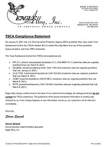 Eagle Alloy TSCA Declaration