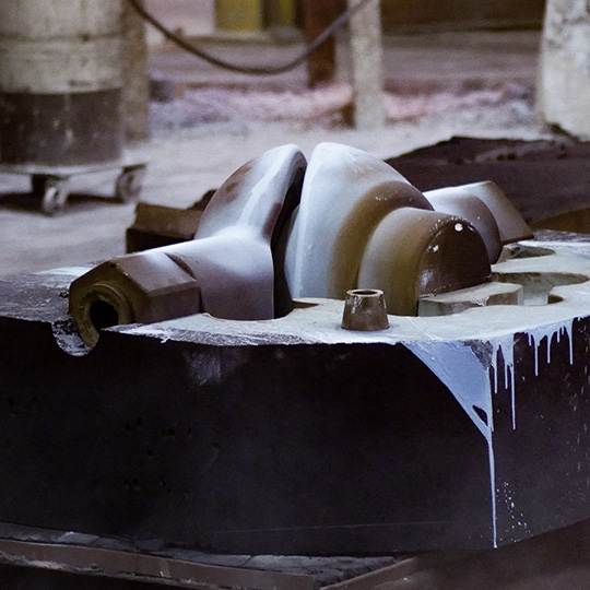 Airset casting at Eagle Alloy: airset mold and core assembly